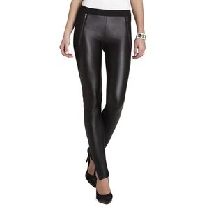 BCBGMAXAZARIA Black Pleather Slade Leggings Size XS